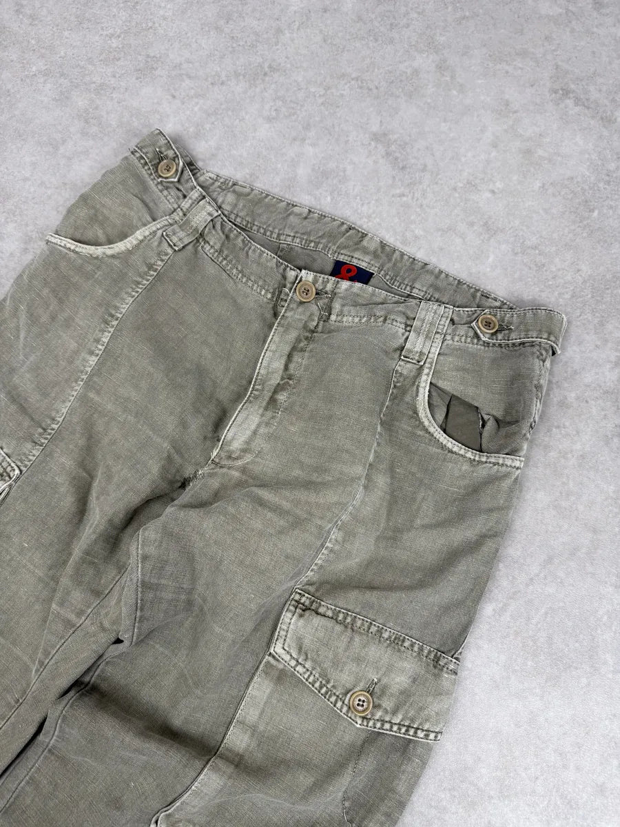 2000s Dolce & Gabbana Grey Cargo Linen Pants QmpahqG 11