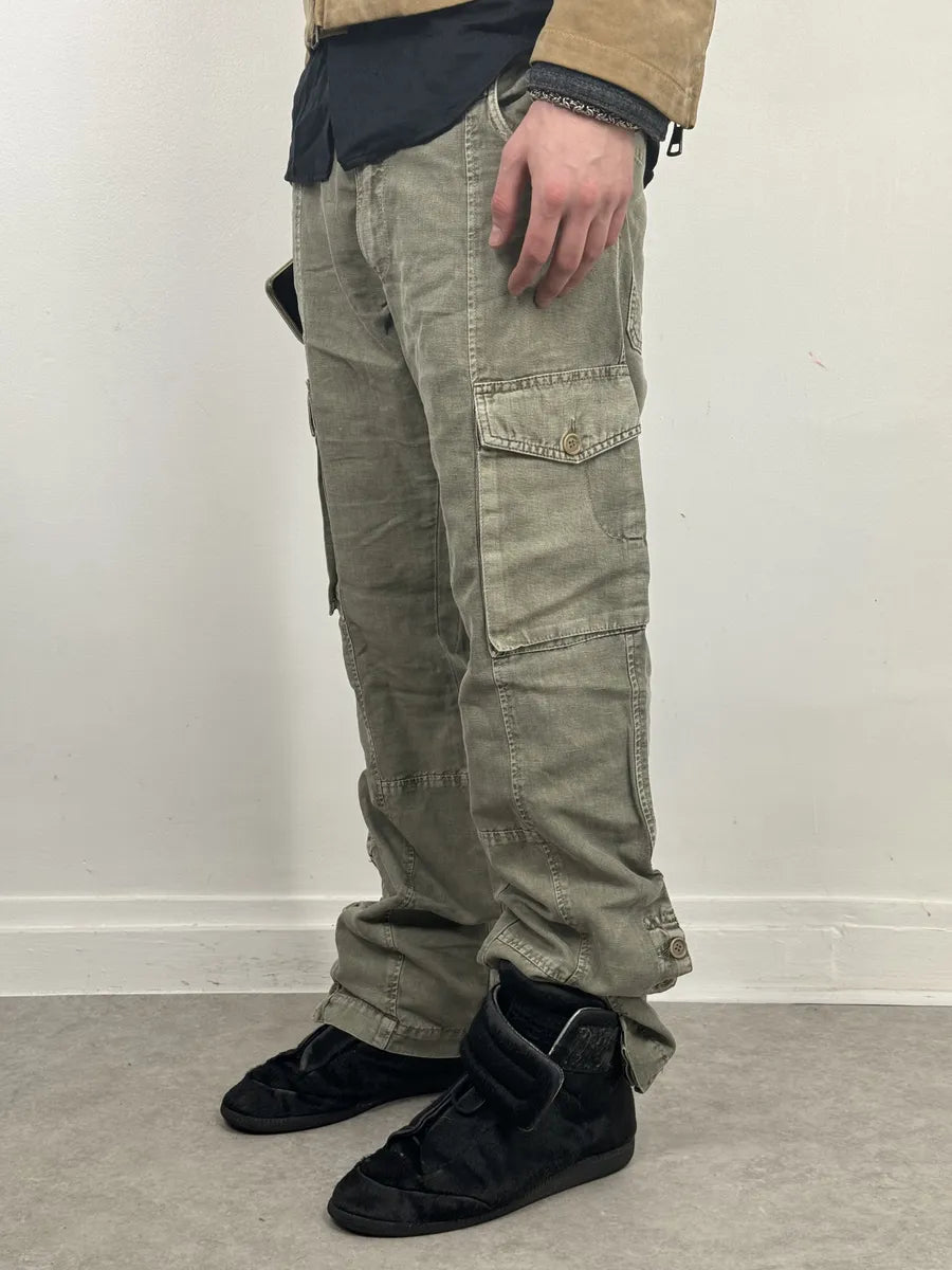 2000s Dolce & Gabbana Grey Cargo Linen Pants QmpahqG 2