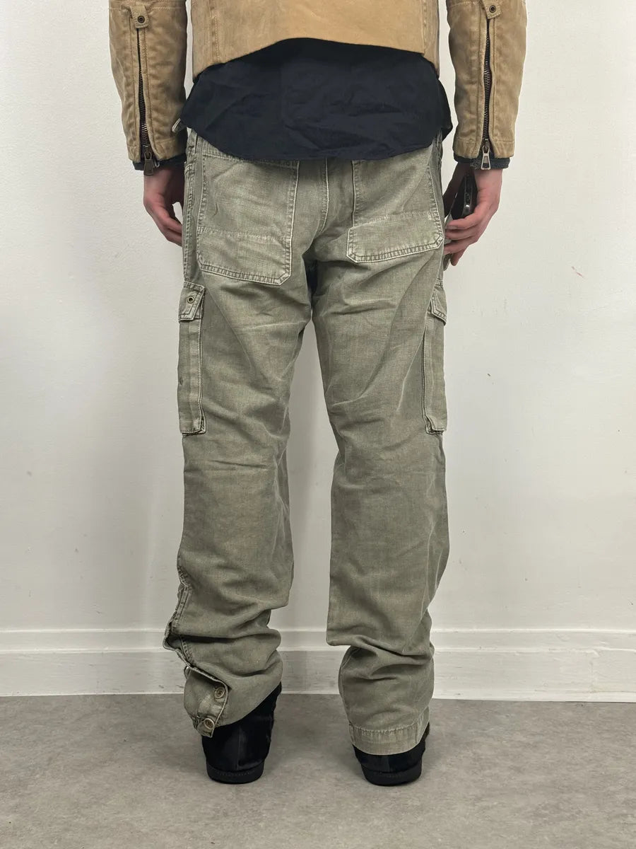 2000s Dolce & Gabbana Grey Cargo Linen Pants QmpahqG 3