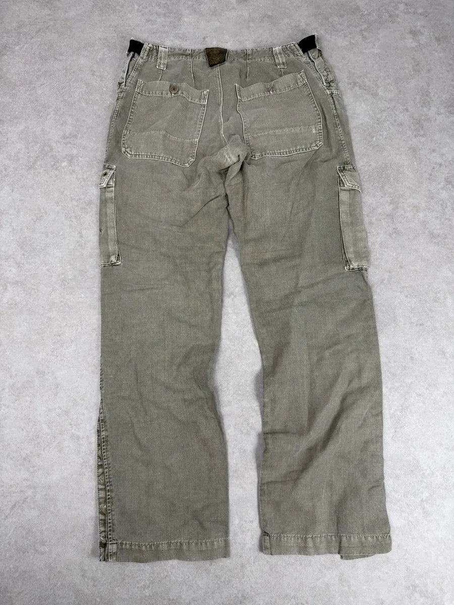 2000s Dolce & Gabbana Grey Cargo Linen Pants QmpahqG 4