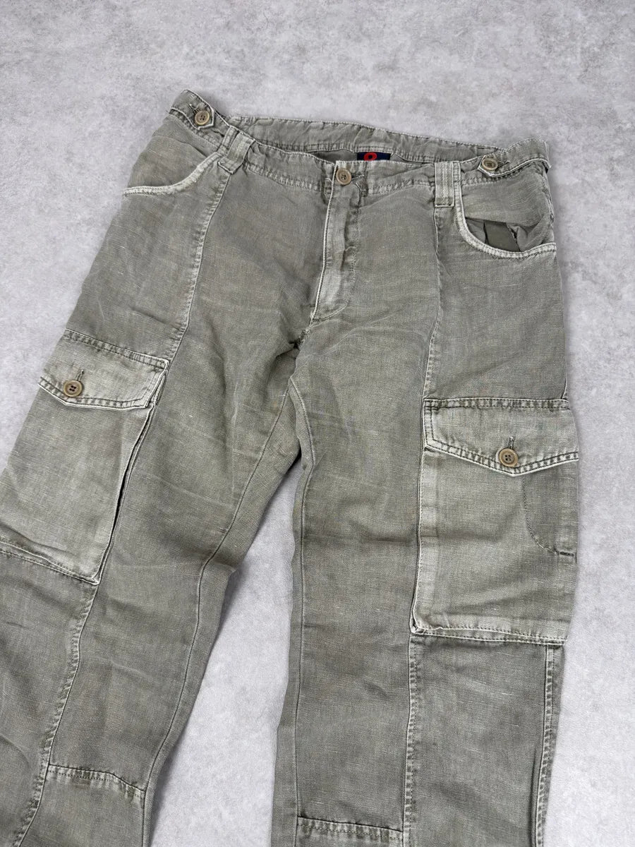 2000s Dolce & Gabbana Grey Cargo Linen Pants QmpahqG 6