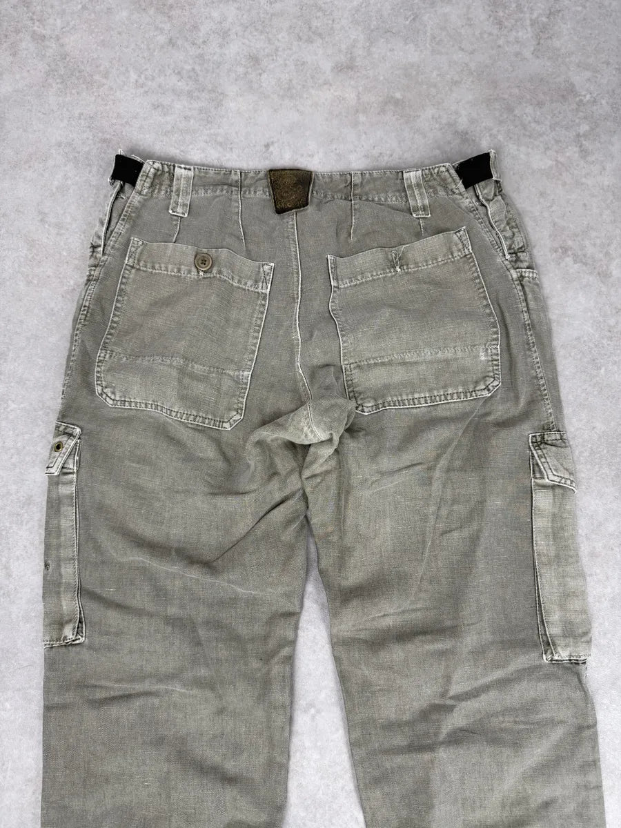 2000s Dolce & Gabbana Grey Cargo Linen Pants QmpahqG 7