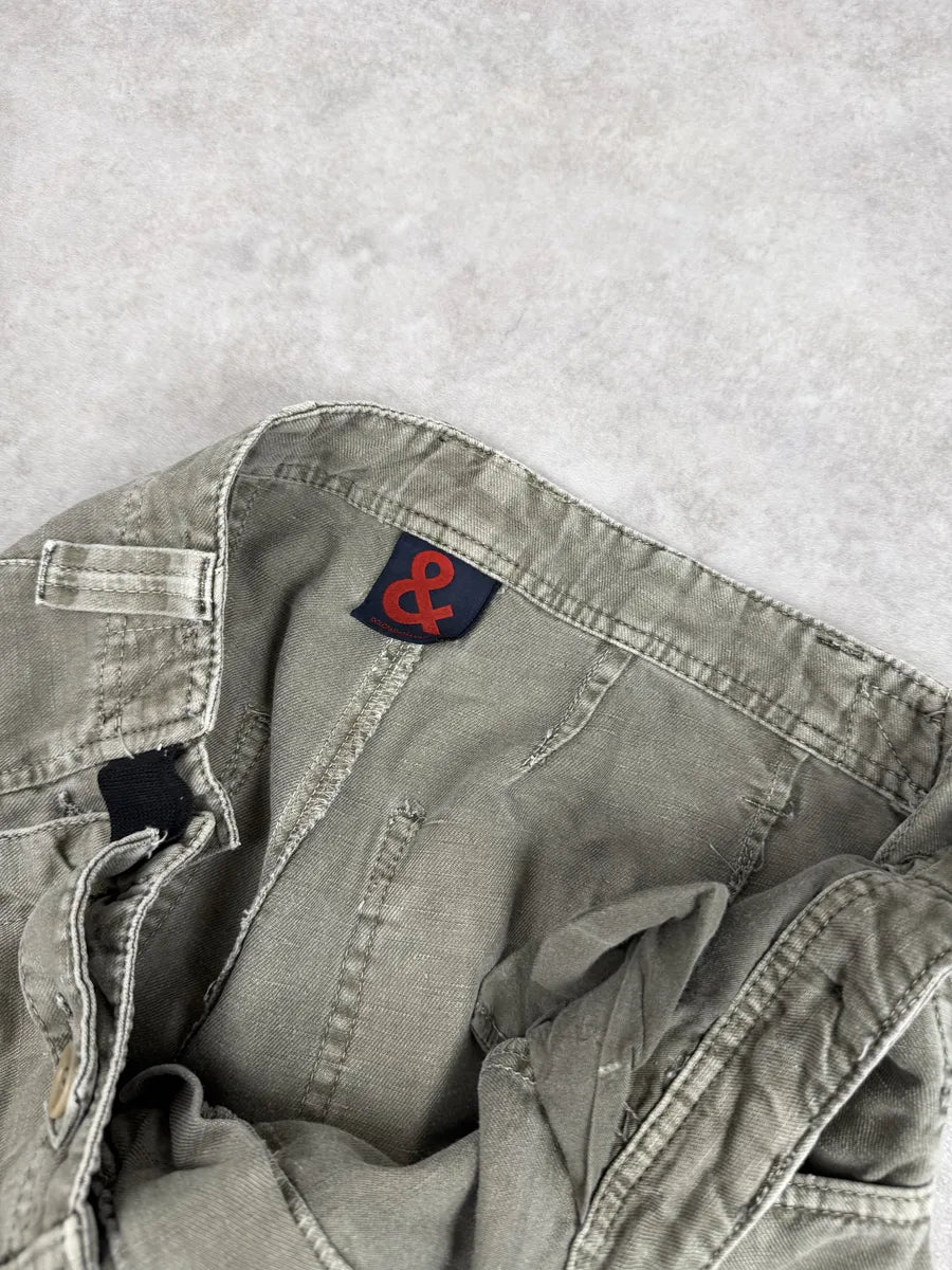 2000s Dolce & Gabbana Grey Cargo Linen Pants QmpahqG 8