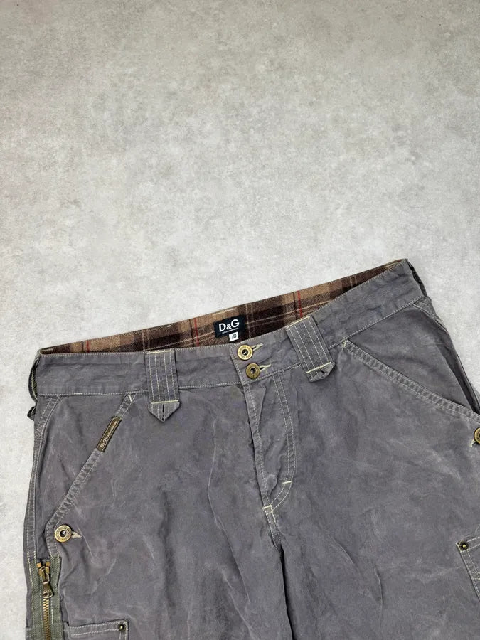 AW2003 Dolce & Gabbana Grey Cargo Military Zip Side  Short ePBYxlg 4