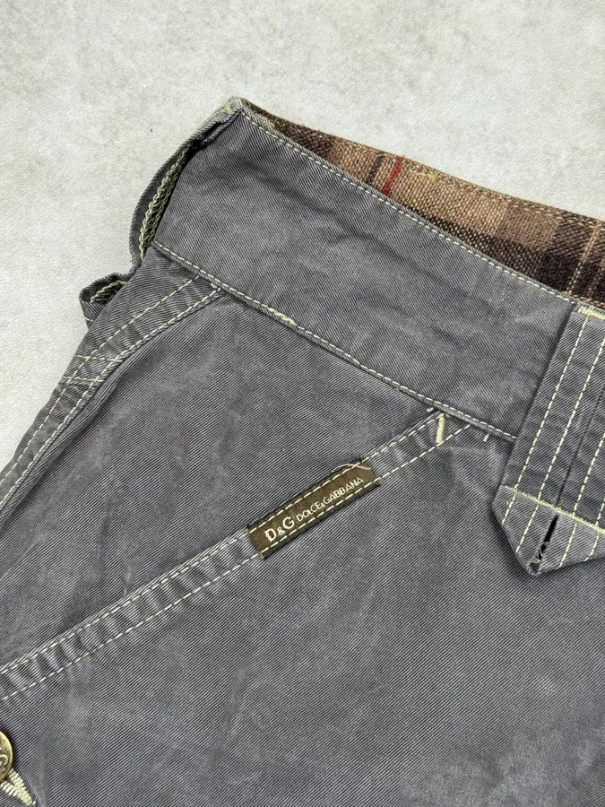 AW2003 Dolce & Gabbana Grey Cargo Military Zip Side  Short ePBYxlg 11