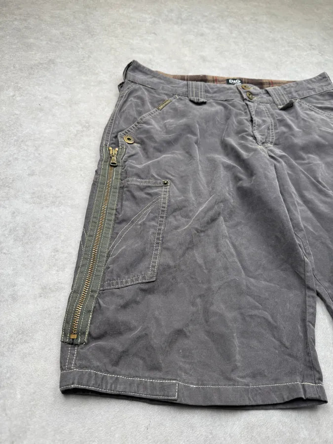 AW2003 Dolce & Gabbana Grey Cargo Military Zip Side  Short ePBYxlg 5