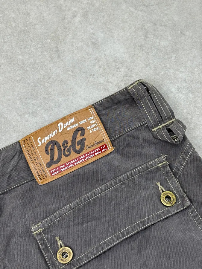 AW2003 Dolce & Gabbana Grey Cargo Military Zip Side  Short ePBYxlg 8