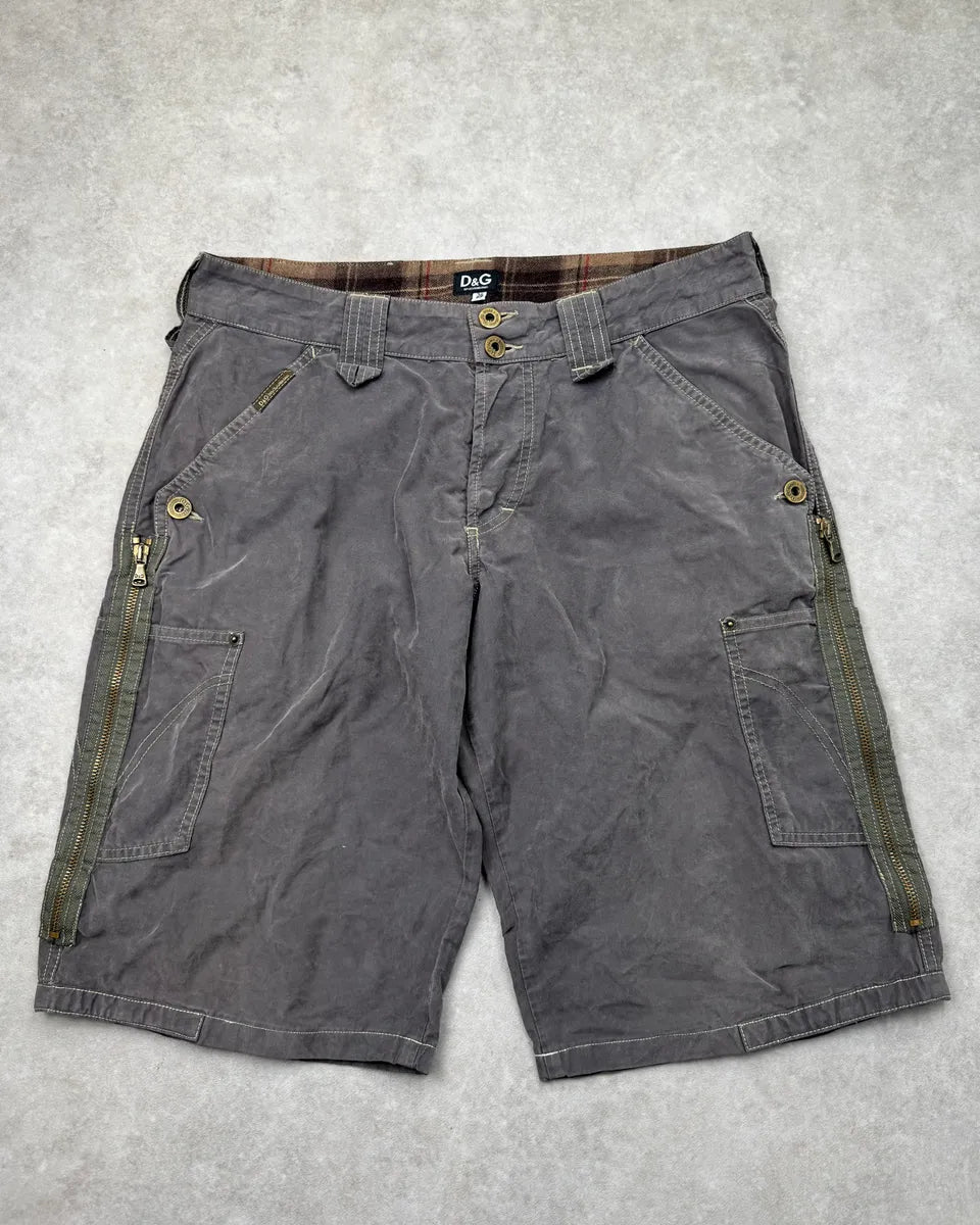 AW2003 Dolce & Gabbana Grey Cargo Military Zip Side  Short ePBYxlg 0