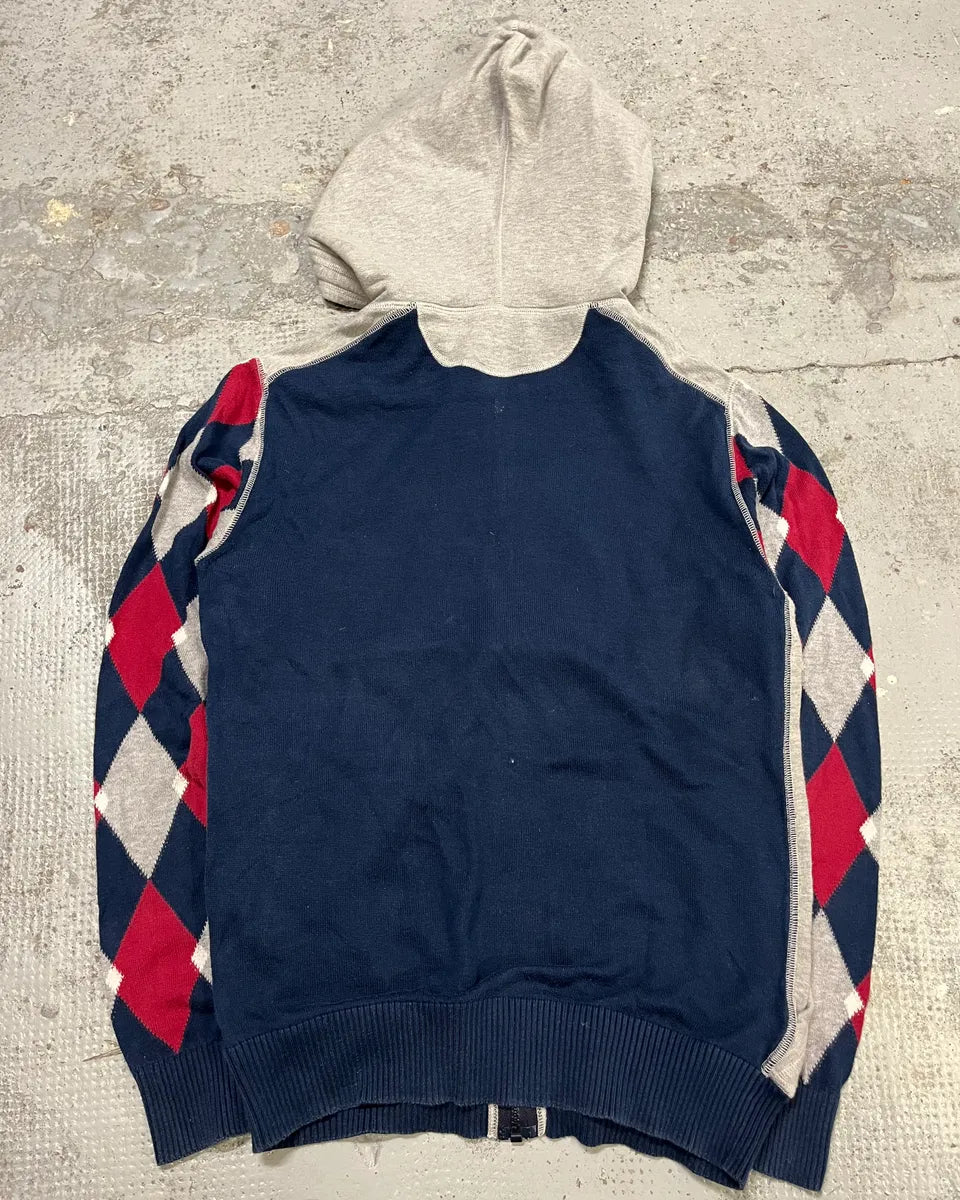 2000s Dolce & Gabbana Grey Checkered Sleeves Zip-Up Hoodie WUFPEgs 7