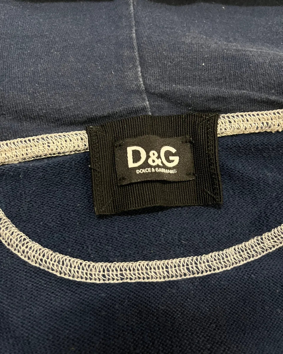 2000s Dolce & Gabbana Grey Checkered Sleeves Zip-Up Hoodie WUFPEgs 9