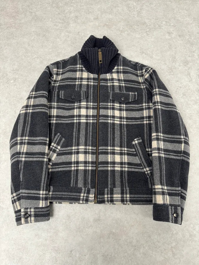 2000s Dolce & Gabbana Grey Checkered Wool Jacket XSEryKq 0