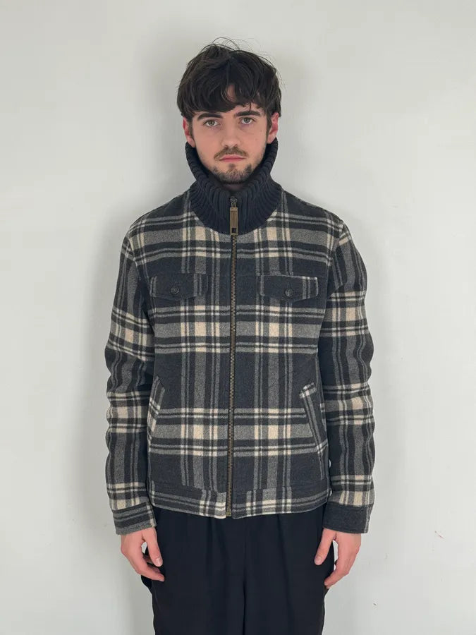 2000s Dolce & Gabbana Grey Checkered Wool Jacket XSEryKq 1