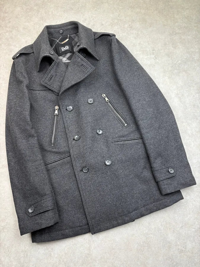 AW2009 Dolce & Gabbana Grey Classy Wool Caban Jacket ixrjaPF 3