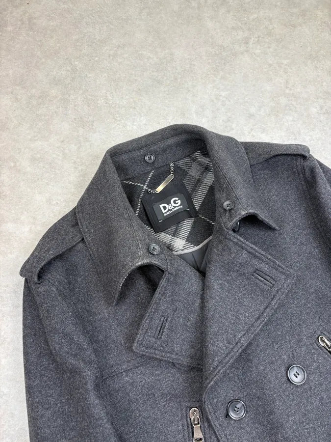 AW2009 Dolce & Gabbana Grey Classy Wool Caban Jacket ixrjaPF 4