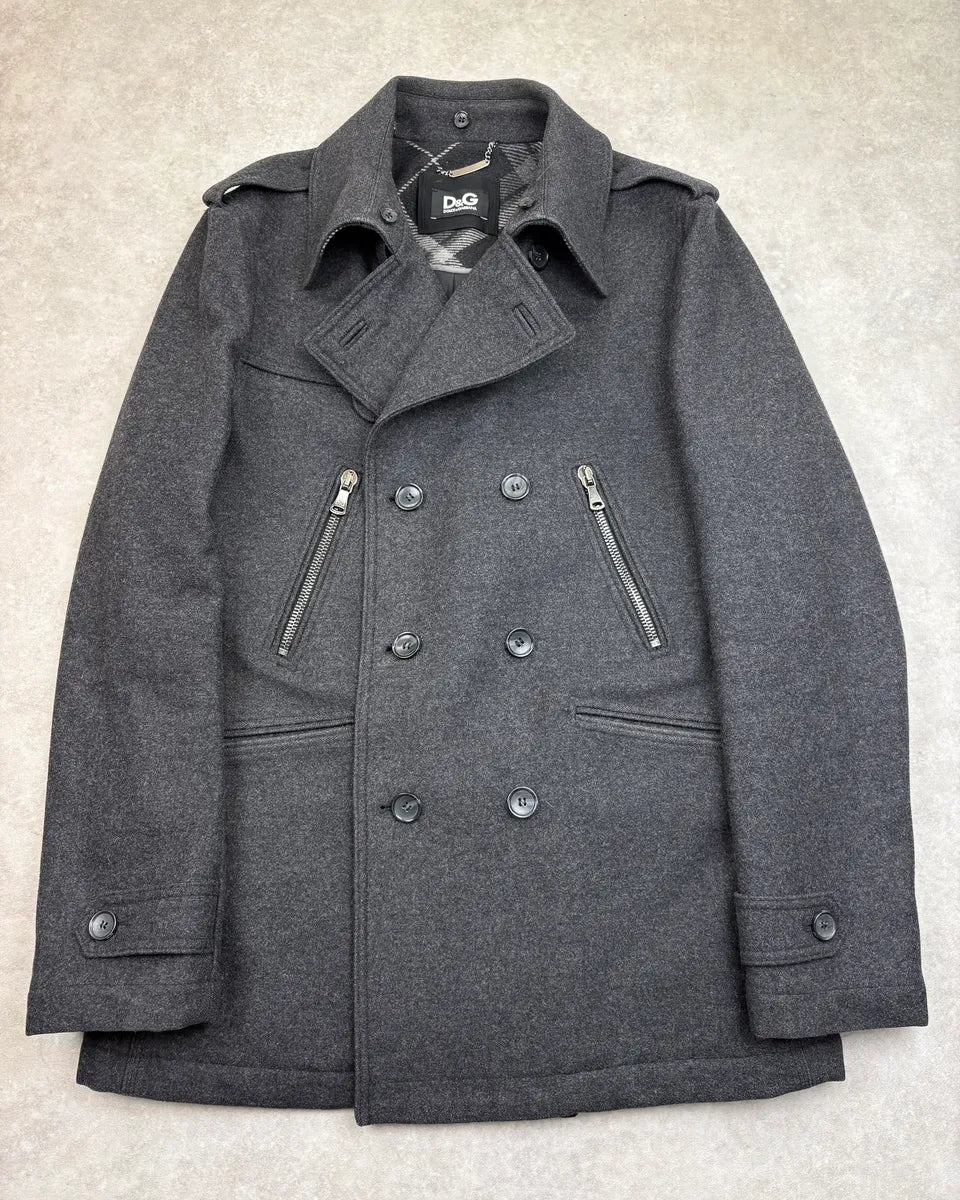 AW2009 Dolce & Gabbana Grey Classy Wool Caban Jacket ixrjaPF 0