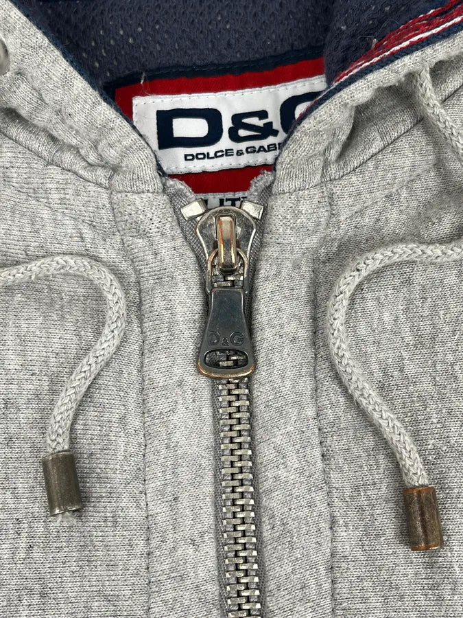 AW2007 Dolce & Gabbana Grey Royal College Zip-up Hoodie bzzRgAl 8
