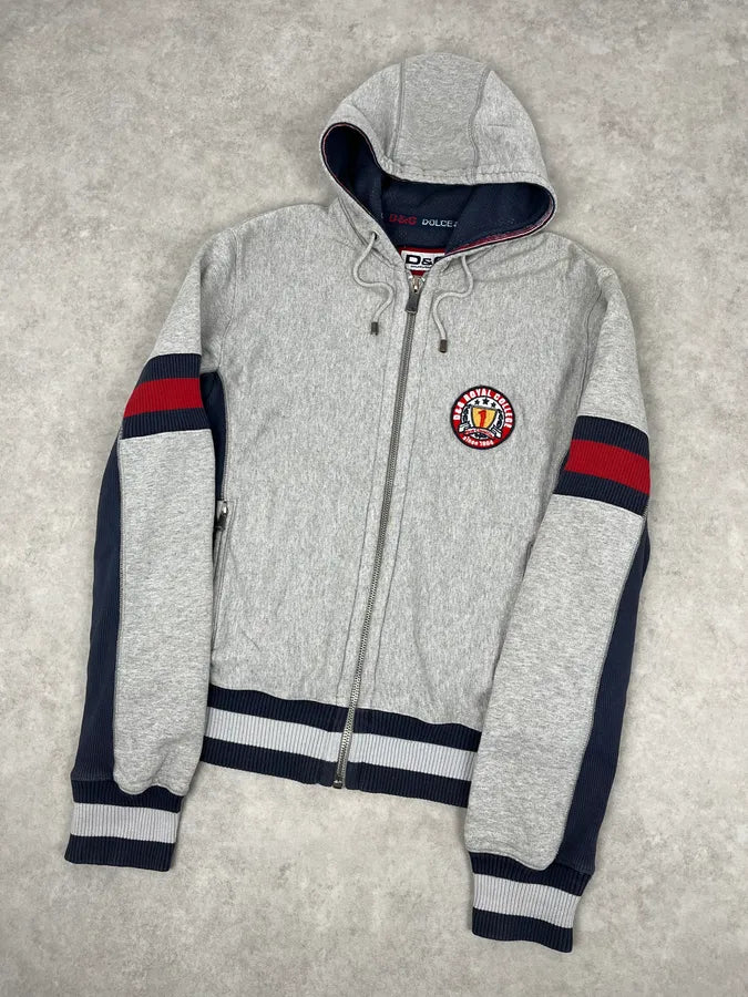 AW2007 Dolce & Gabbana Grey Royal College Zip-up Hoodie bzzRgAl 4