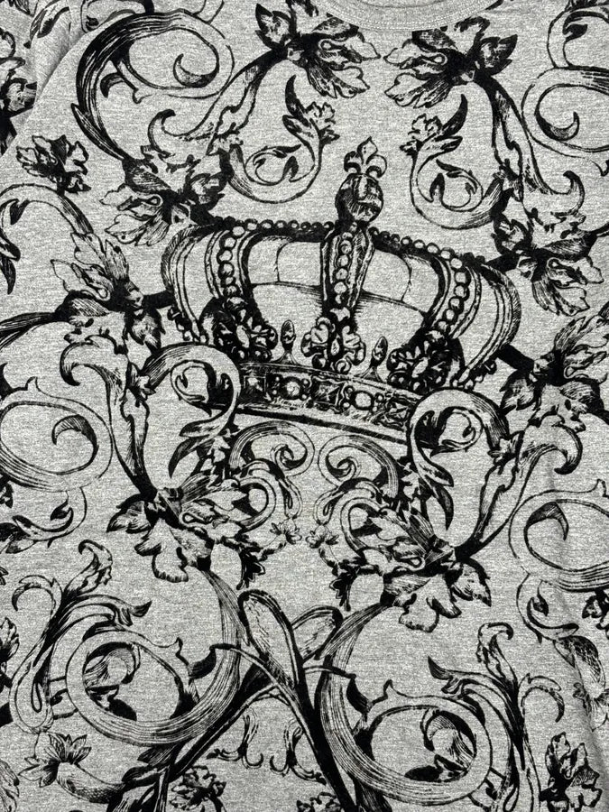 2010s Dolce & Gabbana Grey Baroque Crown Print Longsleeve pySpPjZ 6