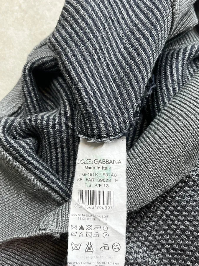 SS2012 Dolce & Gabbana Grey Waffle Knit Polo  ezOMjbw 7