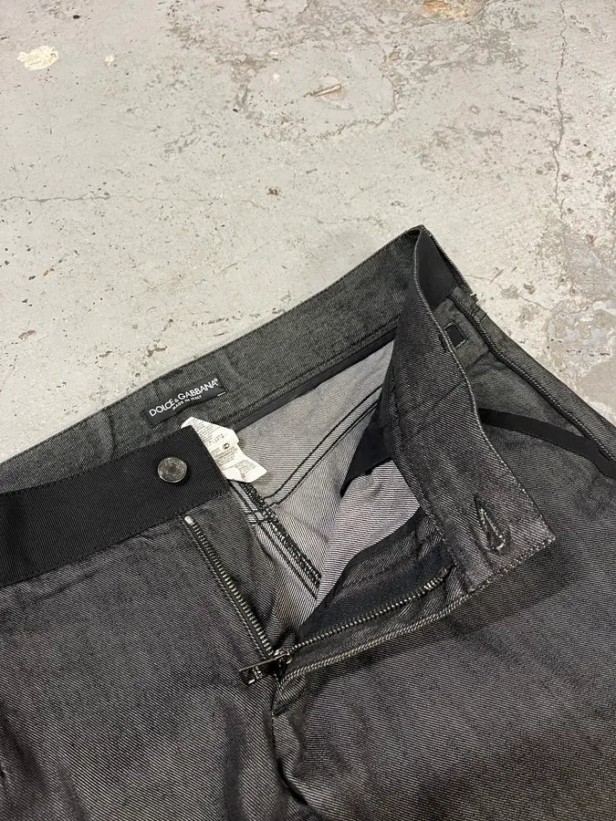 2000s Dolce & Gabbana Grey Cozy Straight Pants VyWfAYO 11