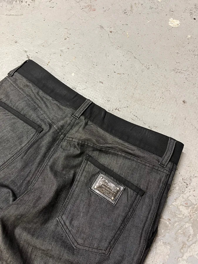 2000s Dolce & Gabbana Grey Cozy Straight Pants VyWfAYO 8