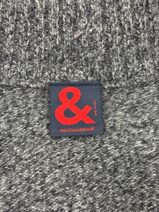 2000s Dolce & Gabbana Grey Cozy Wool Zip-up Sweater lciZwTz 10