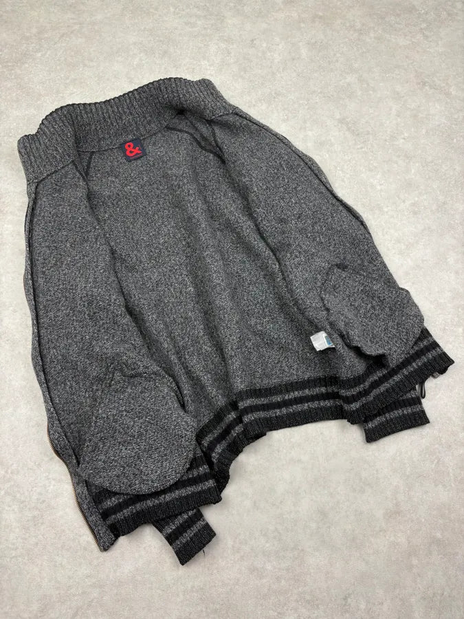 2000s Dolce & Gabbana Grey Cozy Wool Zip-up Sweater lciZwTz 6