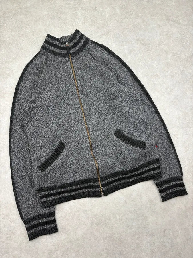 2000s Dolce & Gabbana Grey Cozy Wool Zip-up Sweater lciZwTz 3