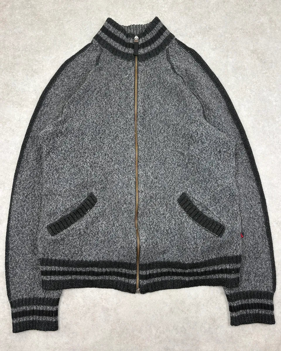 2000s Dolce & Gabbana Grey Cozy Wool Zip-up Sweater lciZwTz 0
