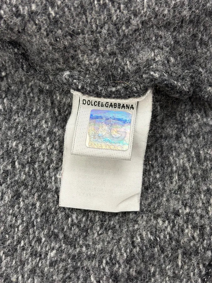 2000s Dolce & Gabbana Grey Cozy Wool Zip-up Sweater lciZwTz 11