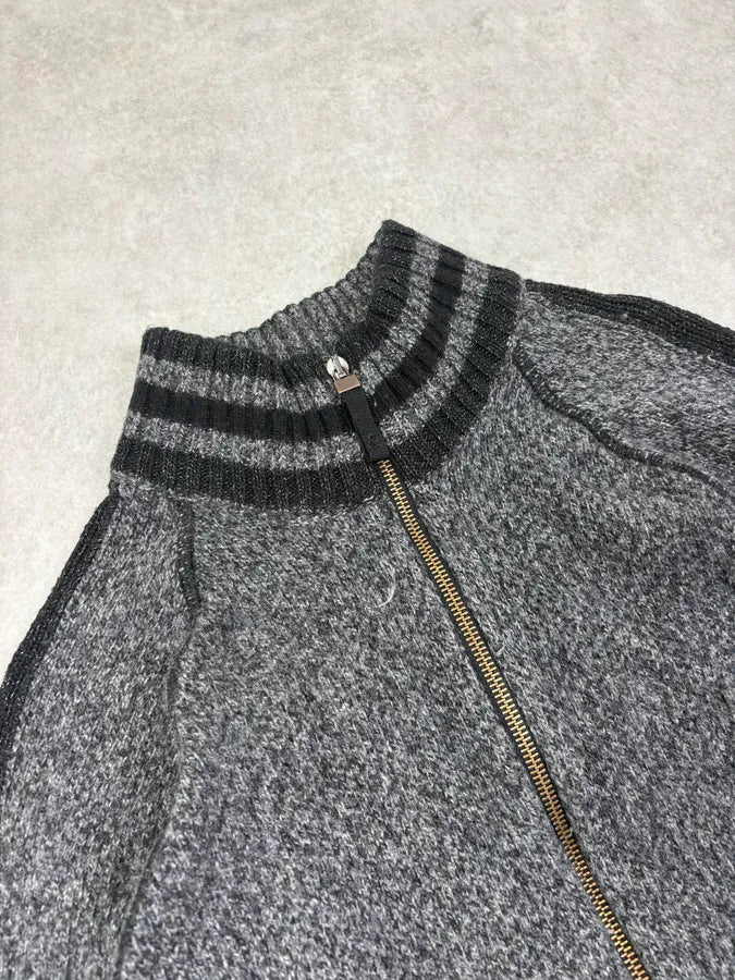 2000s Dolce & Gabbana Grey Cozy Wool Zip-up Sweater lciZwTz 4