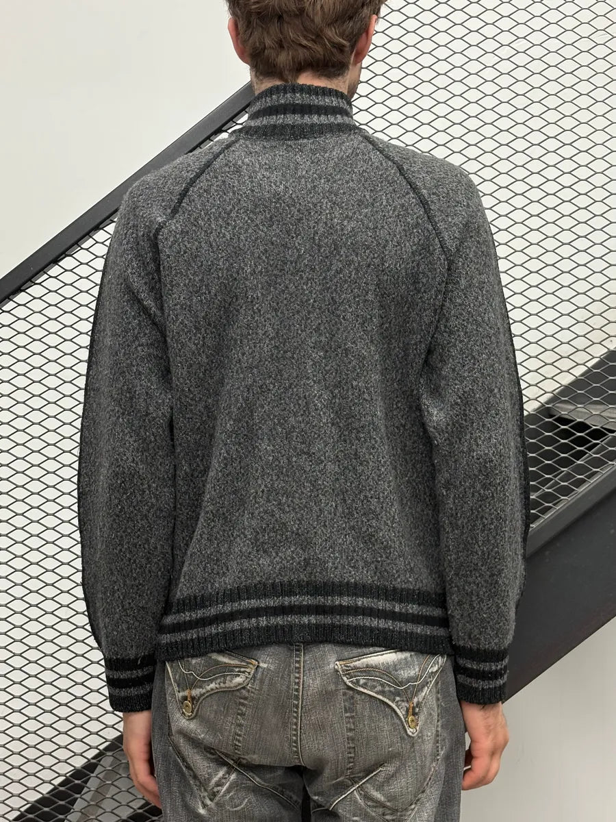 2000s Dolce & Gabbana Grey Cozy Wool Zip-up Sweater lciZwTz 2