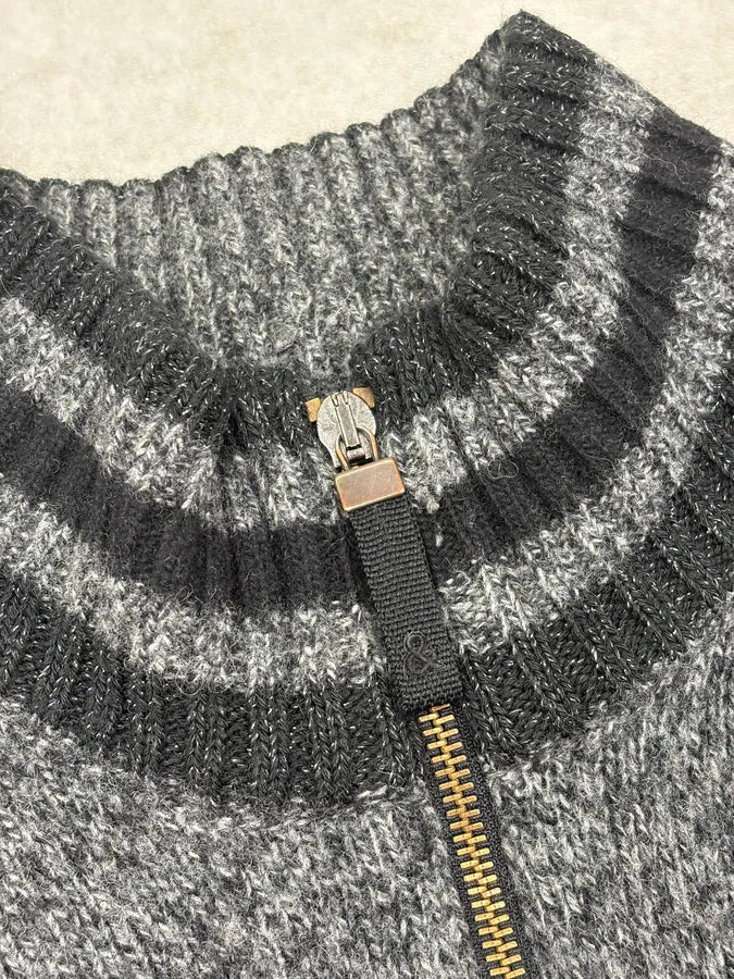 2000s Dolce & Gabbana Grey Cozy Wool Zip-up Sweater lciZwTz 8