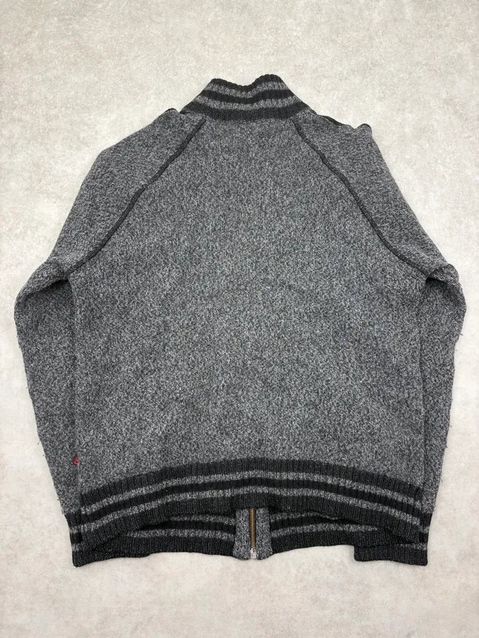 2000s Dolce & Gabbana Grey Cozy Wool Zip-up Sweater lciZwTz 5
