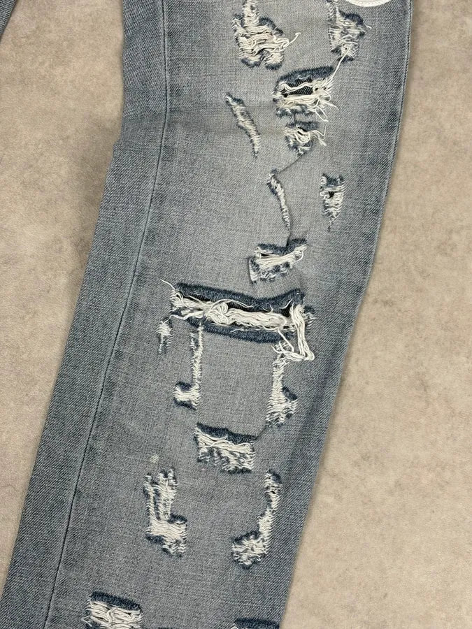 AW2005 Dolce & Gabbana Grey Denim Batman Graphic Distressed Jeans RpwFjyb 9