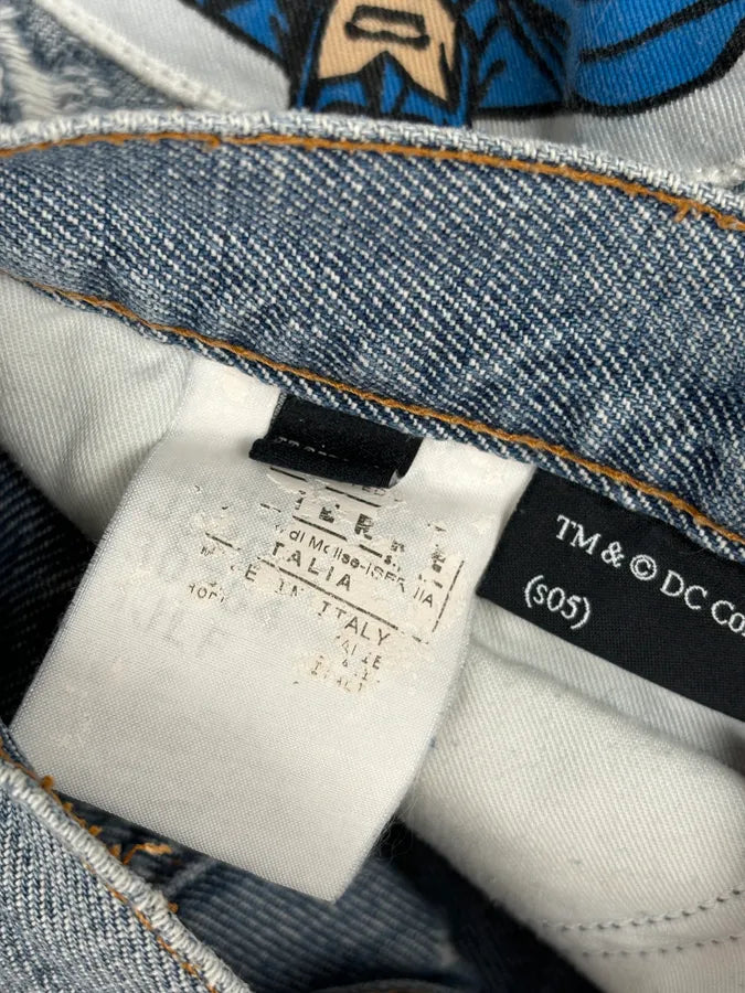 AW2005 Dolce & Gabbana Grey Denim Batman Graphic Distressed Jeans RpwFjyb 14