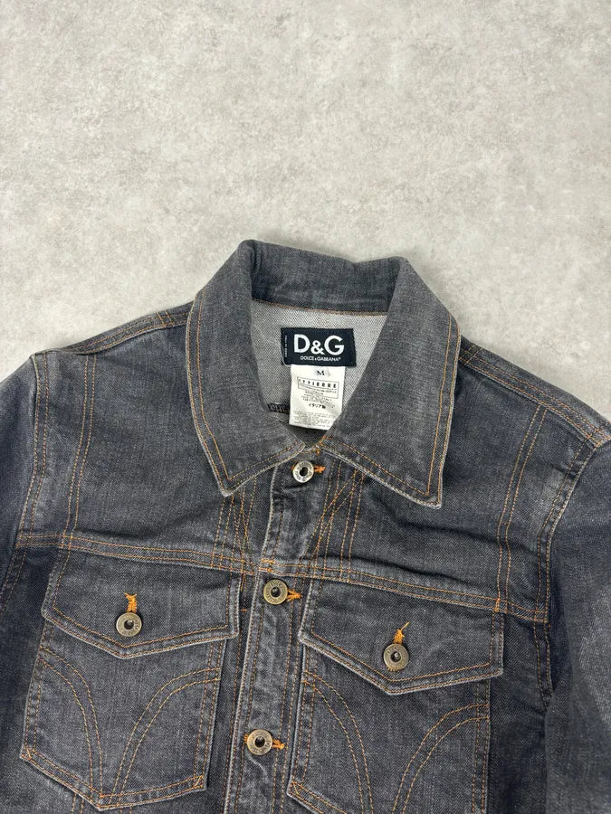SS2005 Dolce & Gabbana Cargo Pocket Grey Denim Jacket hxVriuv 3
