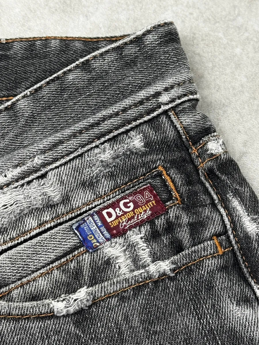 2000s Dolce & Gabbana Grey Denim Distressed Jeans skvhiYT 7