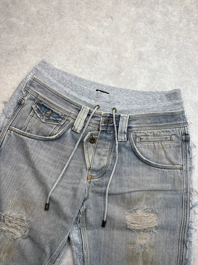 SS2006 Dolce & Gabbana Grey Denim Distressed Shorts axgVSRW 5