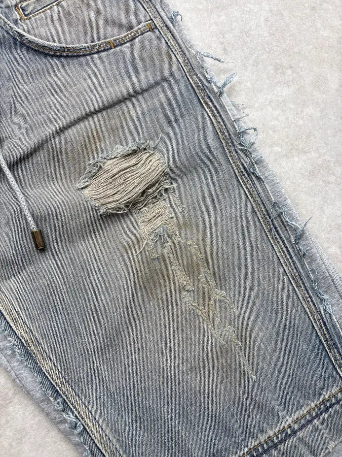 SS2006 Dolce & Gabbana Grey Denim Distressed Shorts axgVSRW 7