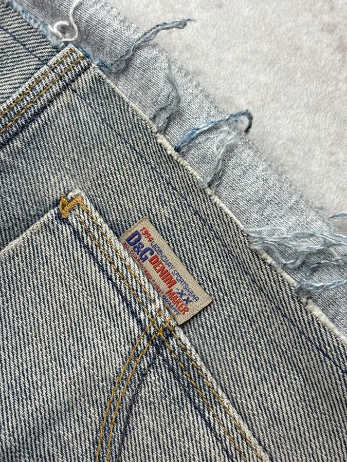 SS2006 Dolce & Gabbana Grey Denim Distressed Shorts axgVSRW 9
