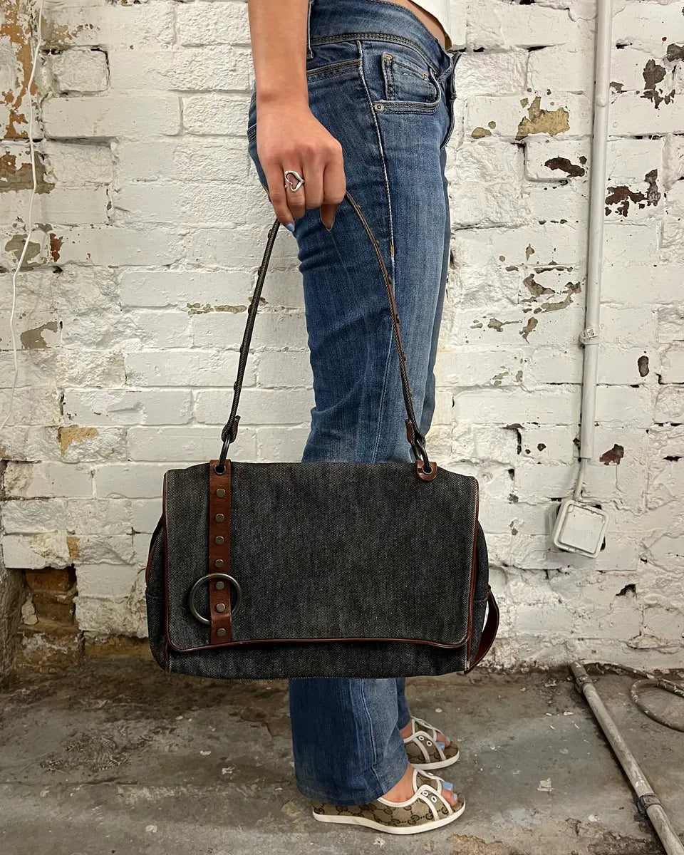 2000s Dolce & Gabbana Grey Denim Handle Bag LzaiOTP 2