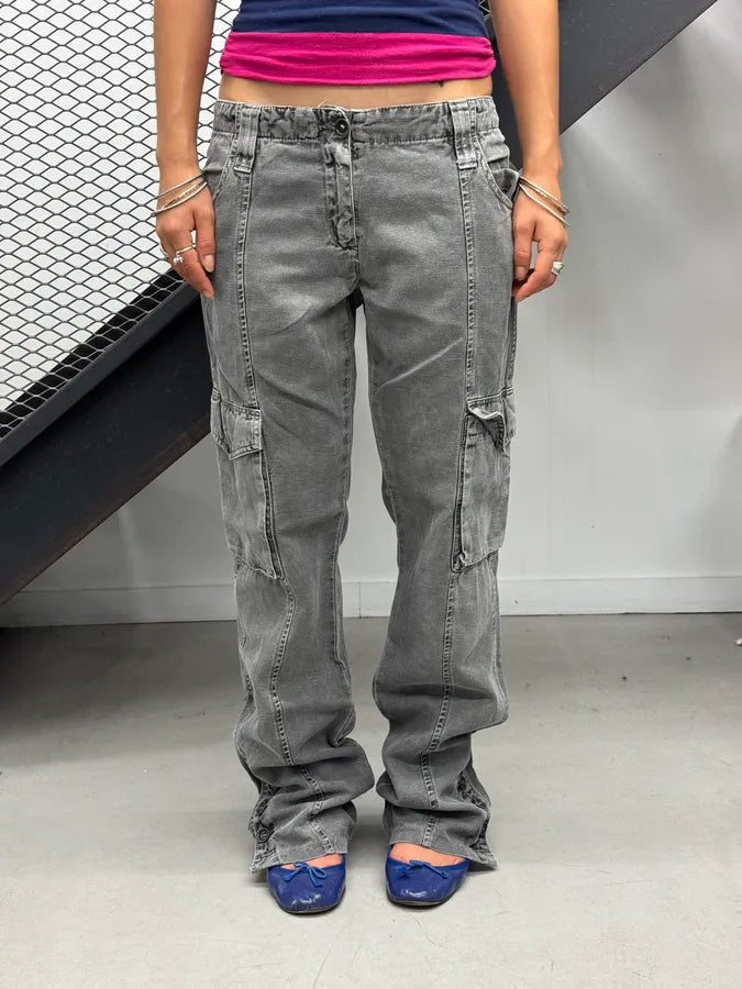 2000s Dolce & Gabbana Grey Multi Pocket Pants HIxBkcW 0