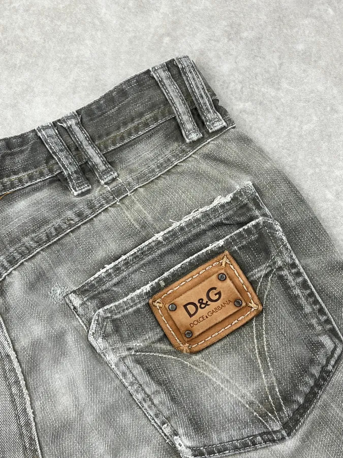 2000s Dolce & Gabbana Grey Straight Leg Pocket Denim Jeans KBJJESV 8