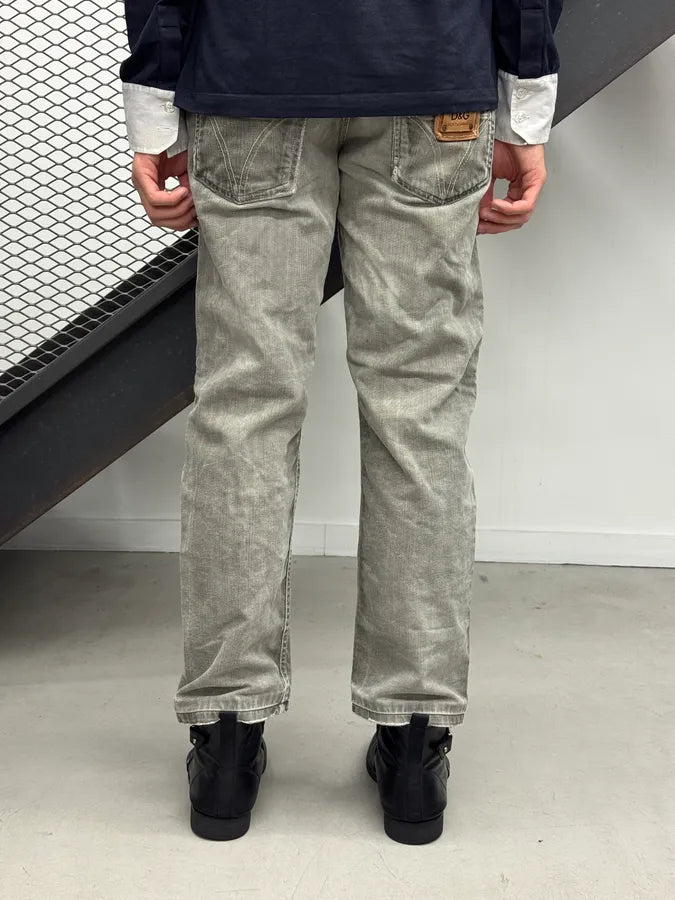 2000s Dolce & Gabbana Grey Straight Leg Pocket Denim Jeans KBJJESV 3
