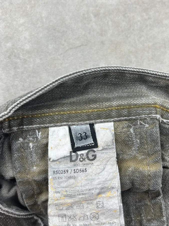 2000s Dolce & Gabbana Grey Straight Leg Pocket Denim Jeans KBJJESV 11