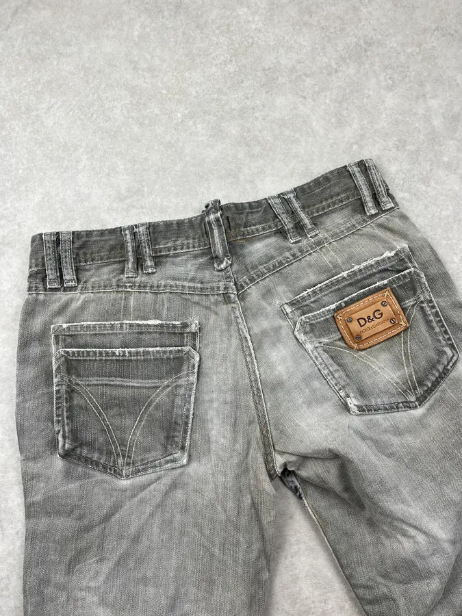 2000s Dolce & Gabbana Grey Straight Leg Pocket Denim Jeans KBJJESV 7