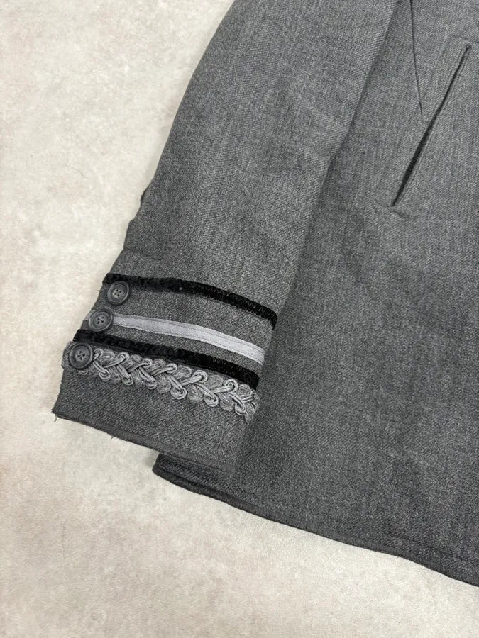 2000s Dolce & Gabbana Grey Detachable Fur Hooded Coat FFuLCpr 8
