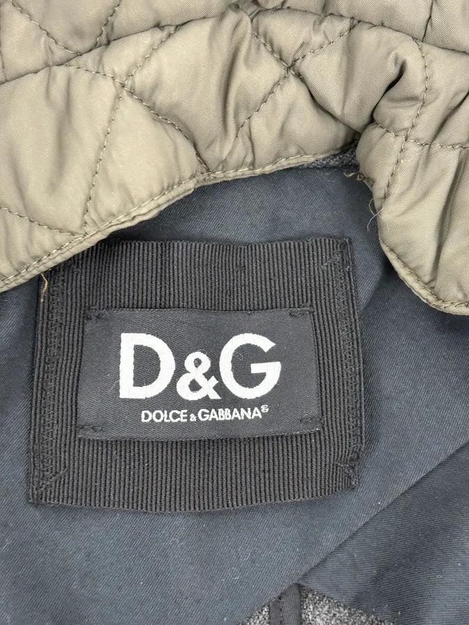 2000s Dolce & Gabbana Grey Detachable Fur Hooded Coat FFuLCpr 12