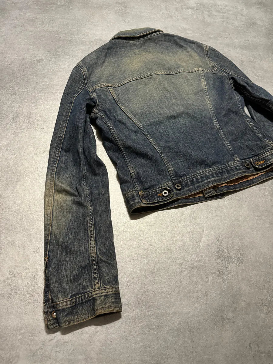 2000s Dolce & Gabbana Grey Distressed Aged Denim Jacket (S) ZjvQMDX 11